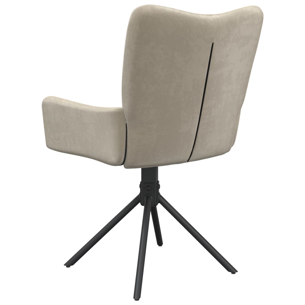 Chaises pivotantes à manger lot de 2 Gris clair Velours - XIOS