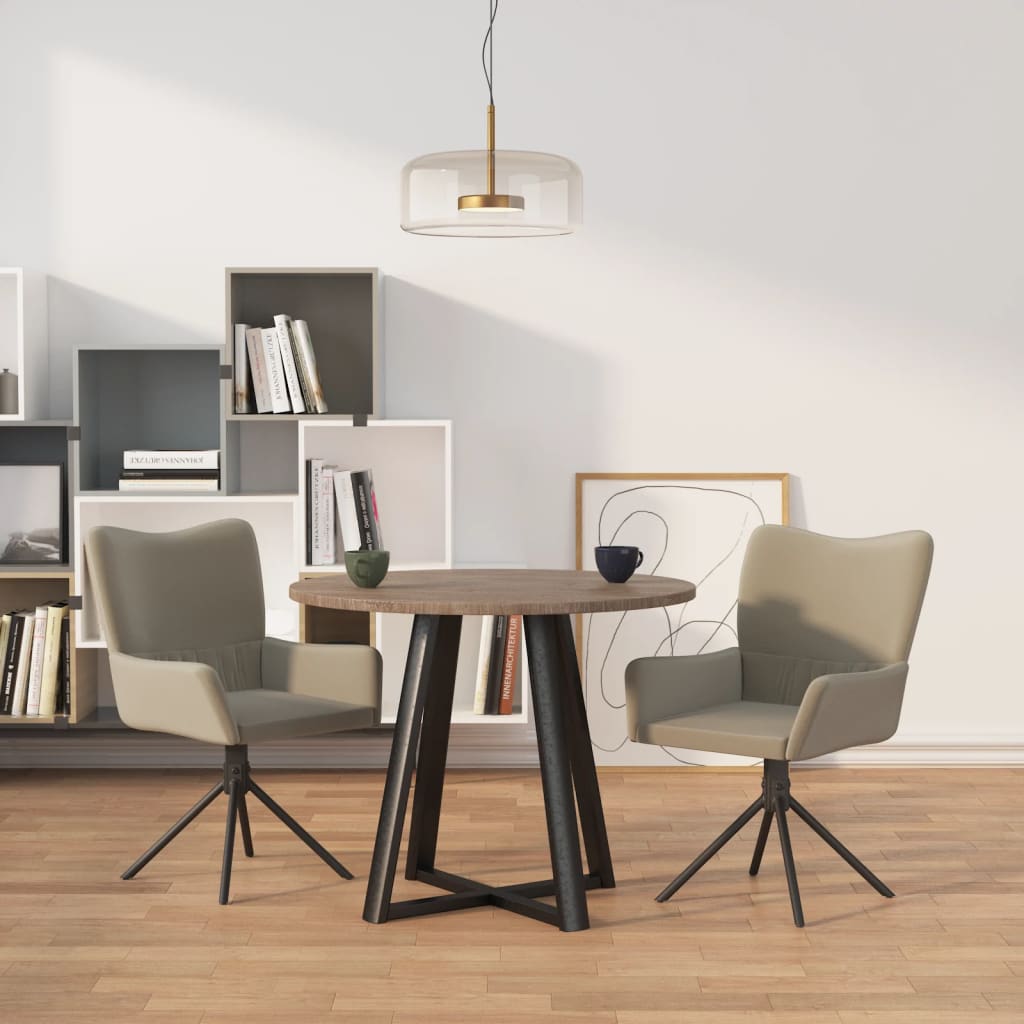 Chaises pivotantes à manger lot de 2 Gris clair Velours - XIOS