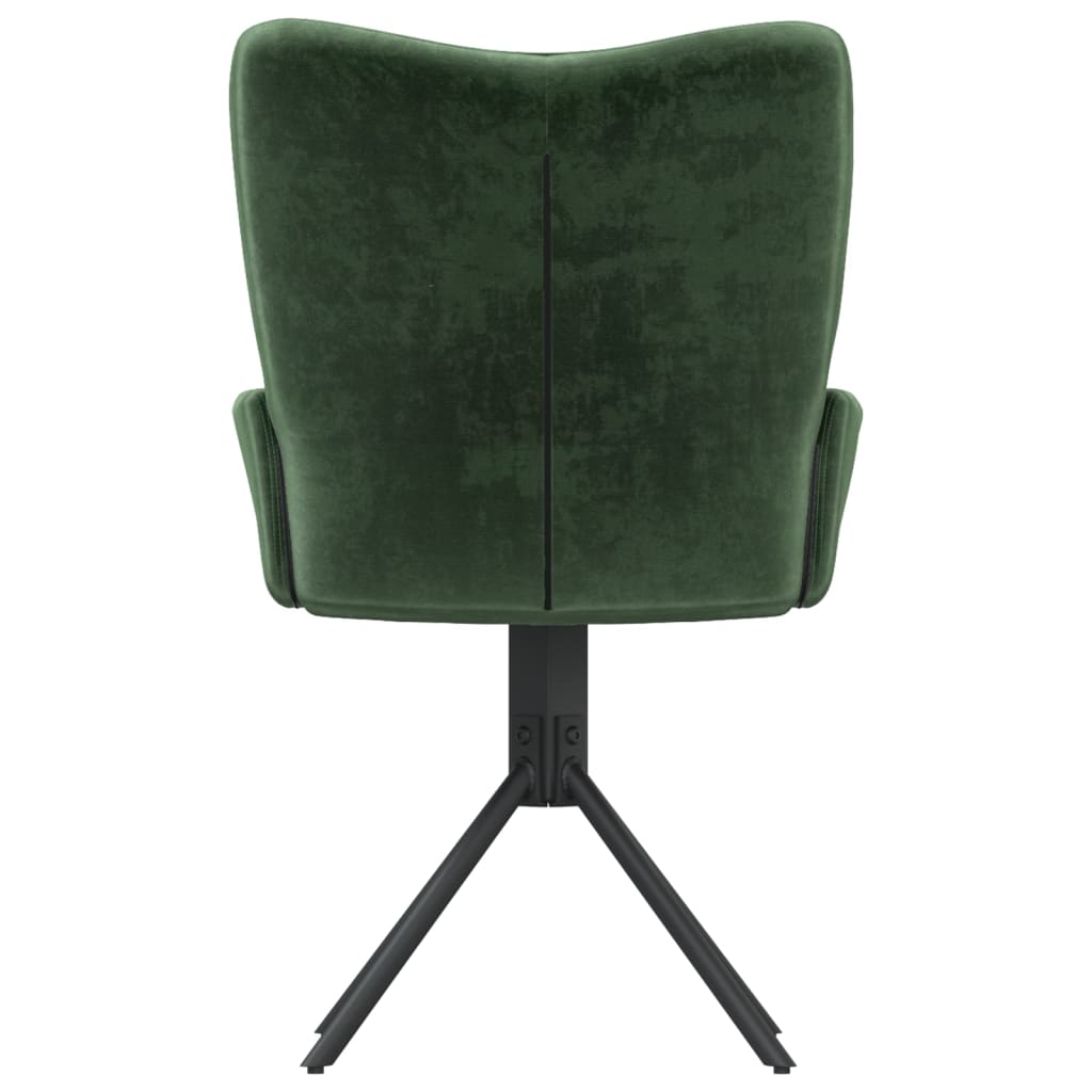 Chaises pivotantes à manger lot de 2 Vert foncé Velours