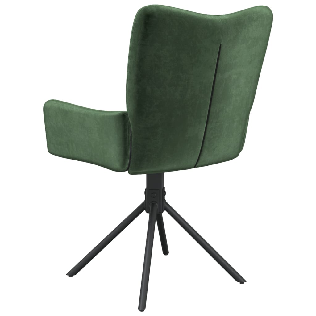 Chaises pivotantes à manger lot de 2 Vert foncé Velours