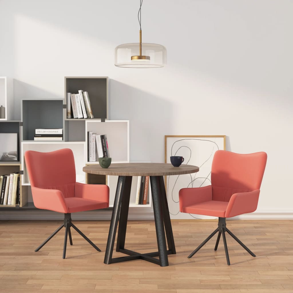 Chaises pivotantes à manger lot de 2 Rose Velours - XIOS