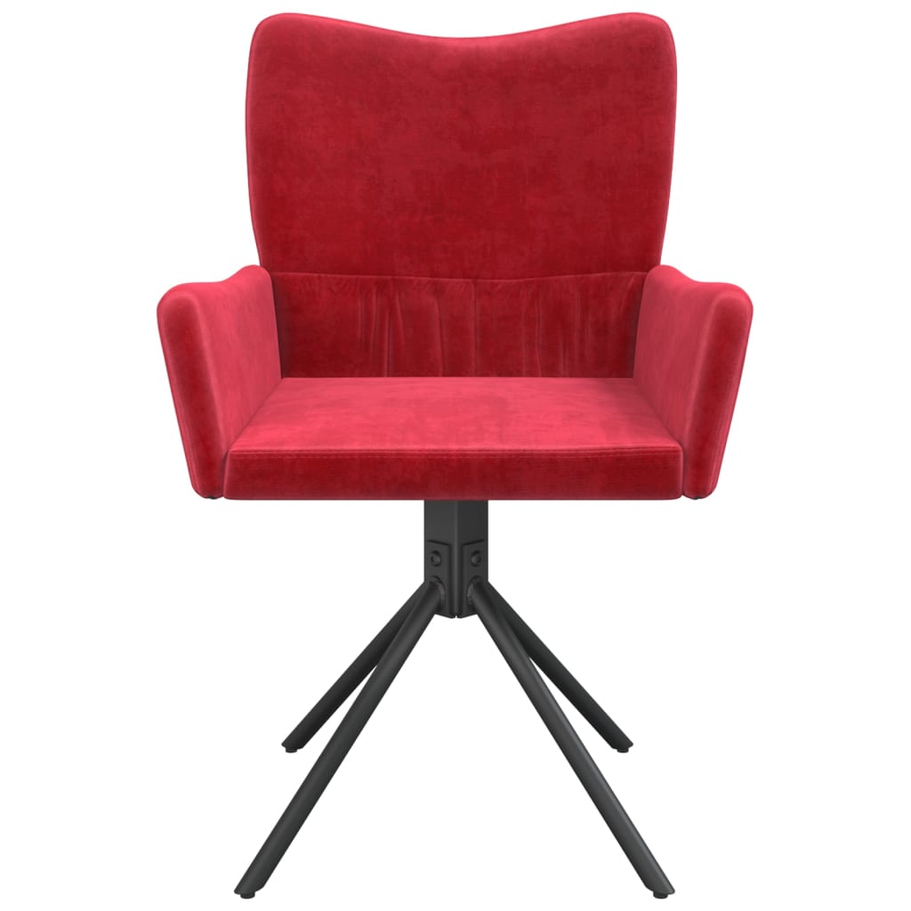 Chaises pivotantes à manger lot de 2 Rouge bordeaux Velours