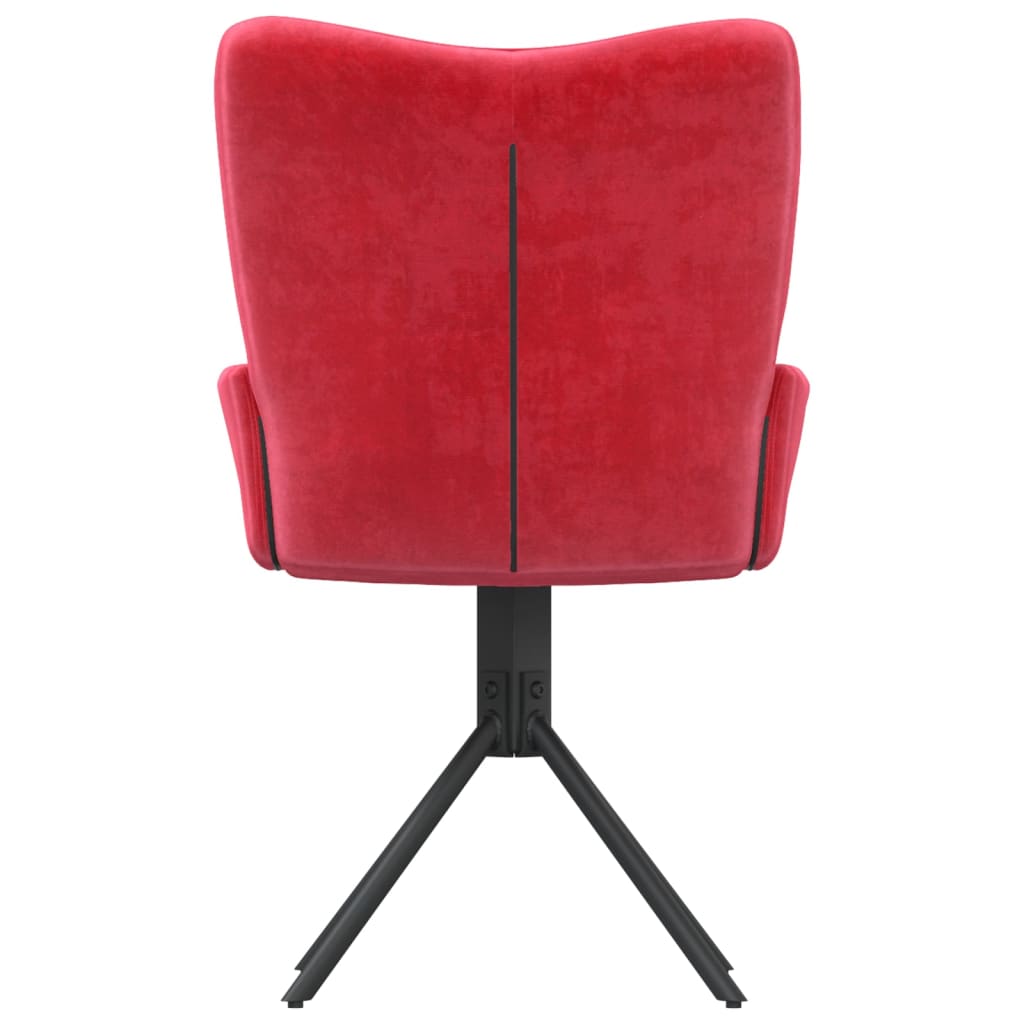 Chaises pivotantes à manger lot de 2 Rouge bordeaux Velours