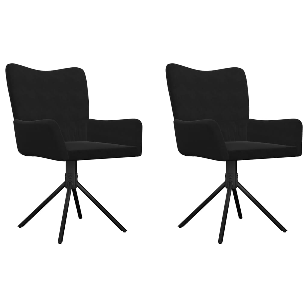 Chaises pivotantes à manger lot de 2 Noir Velours