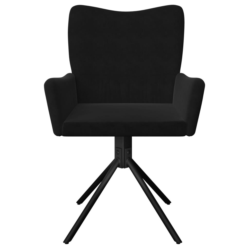 Chaises pivotantes à manger lot de 2 Noir Velours