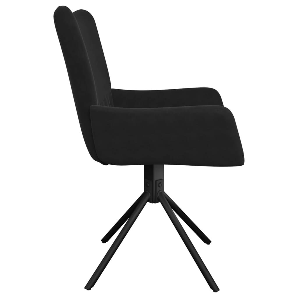 Chaises pivotantes à manger lot de 2 Noir Velours