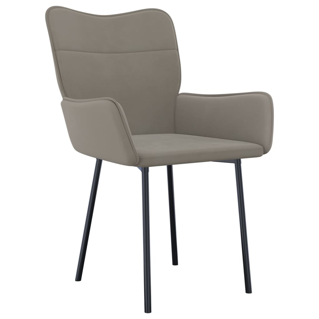 Chaises à manger lot de 2 Gris clair Velours - XIOS