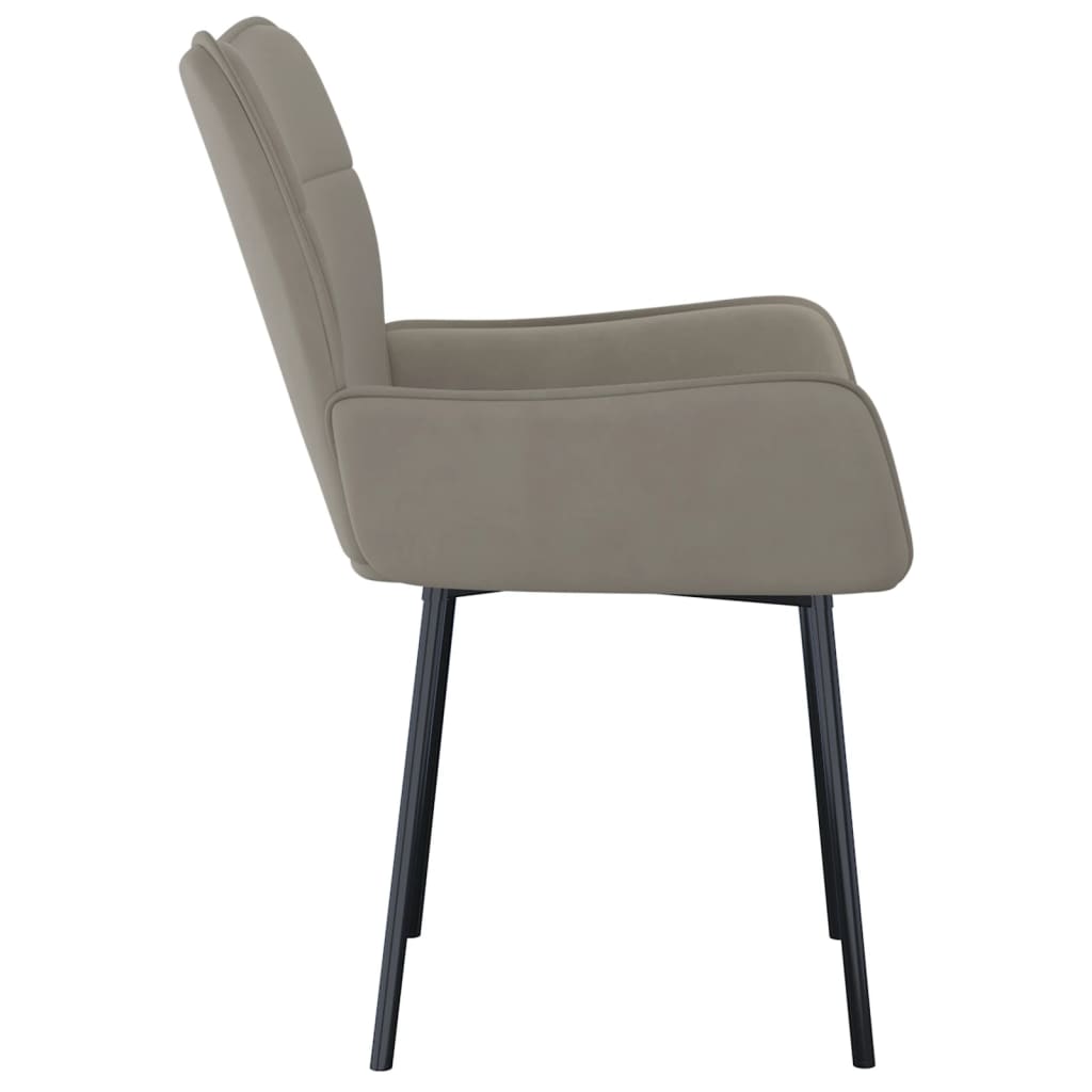 Chaises à manger lot de 2 Gris clair Velours - XIOS