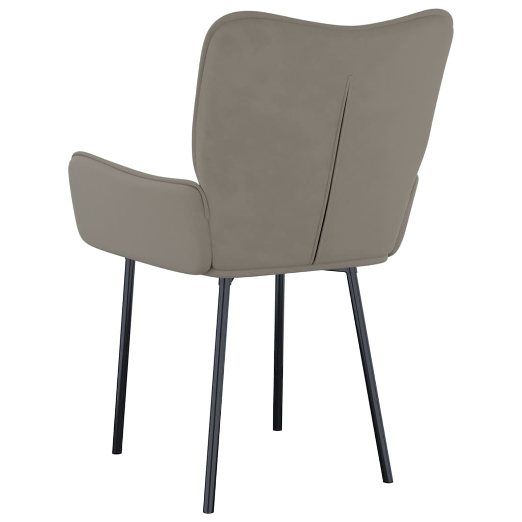 Chaises à manger lot de 2 Gris clair Velours - XIOS