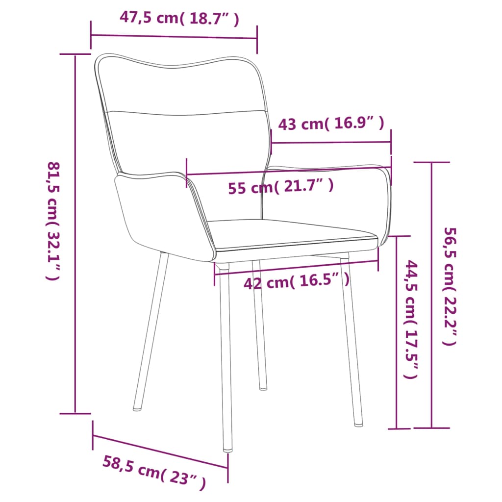 Chaises à manger lot de 2 Gris clair Velours - XIOS