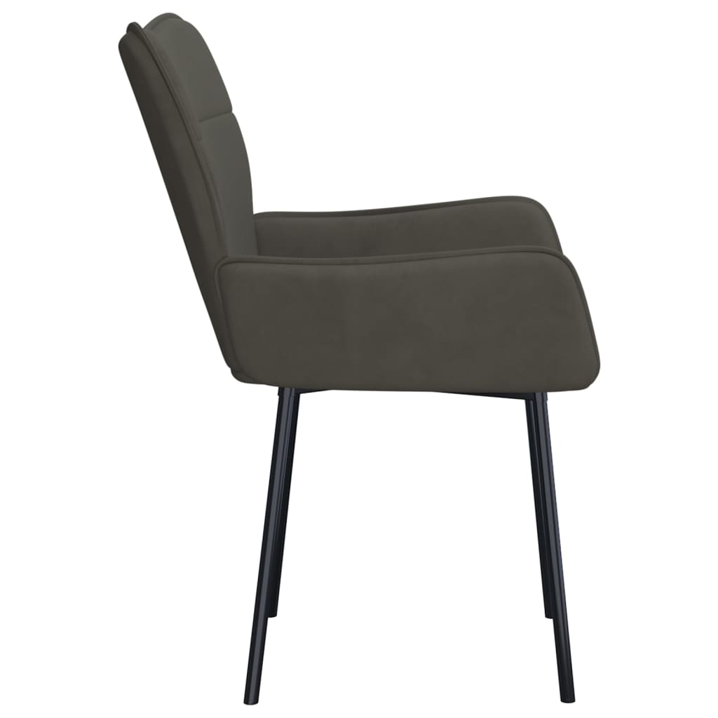 Chaises à manger lot de 2 Gris foncé Velours