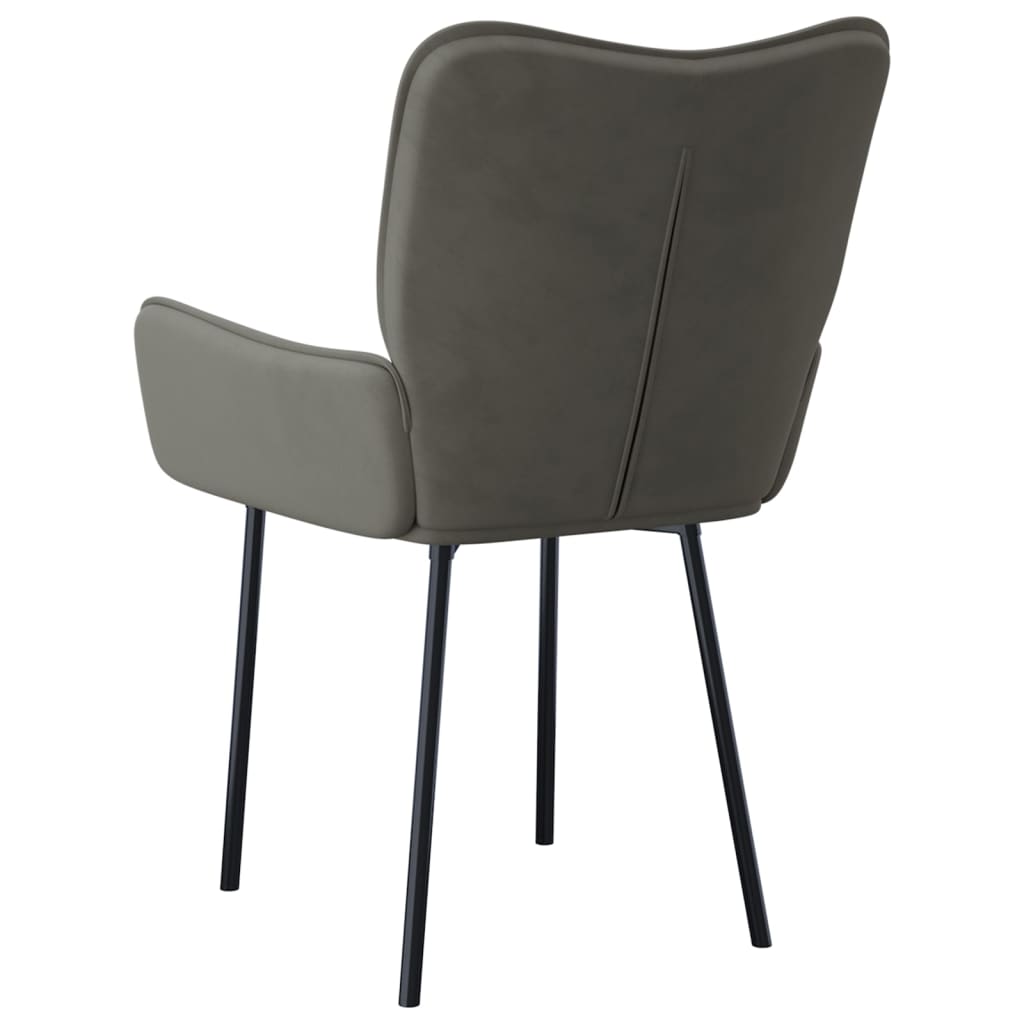 Chaises à manger lot de 2 Gris foncé Velours
