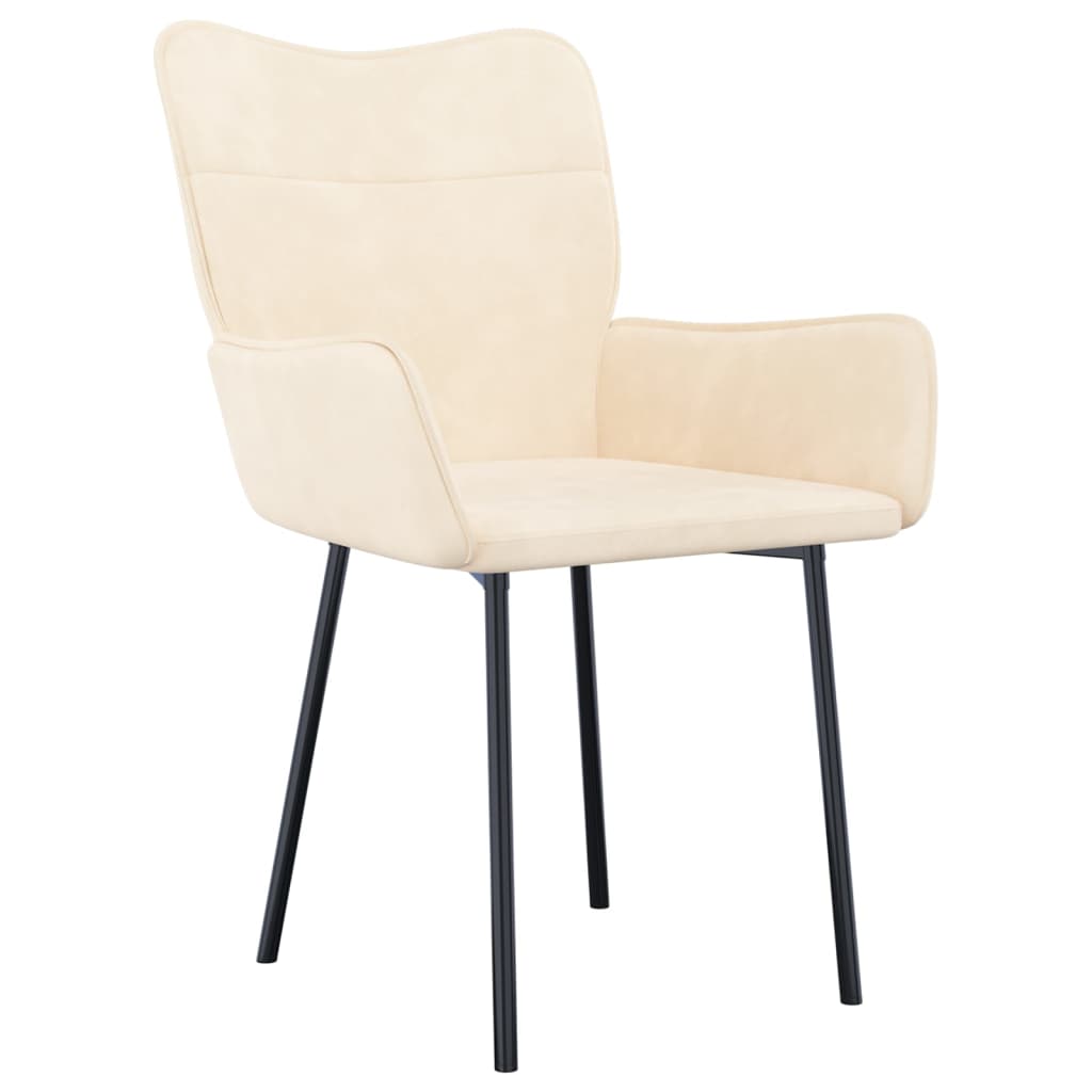 Chaises à manger lot de 2 Crème Velours - XIOS
