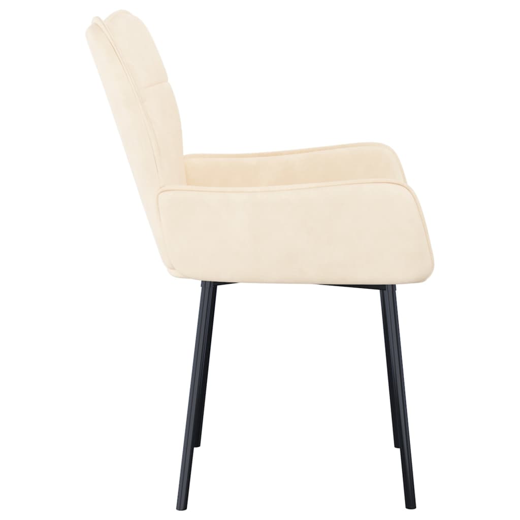 Chaises à manger lot de 2 Crème Velours - XIOS