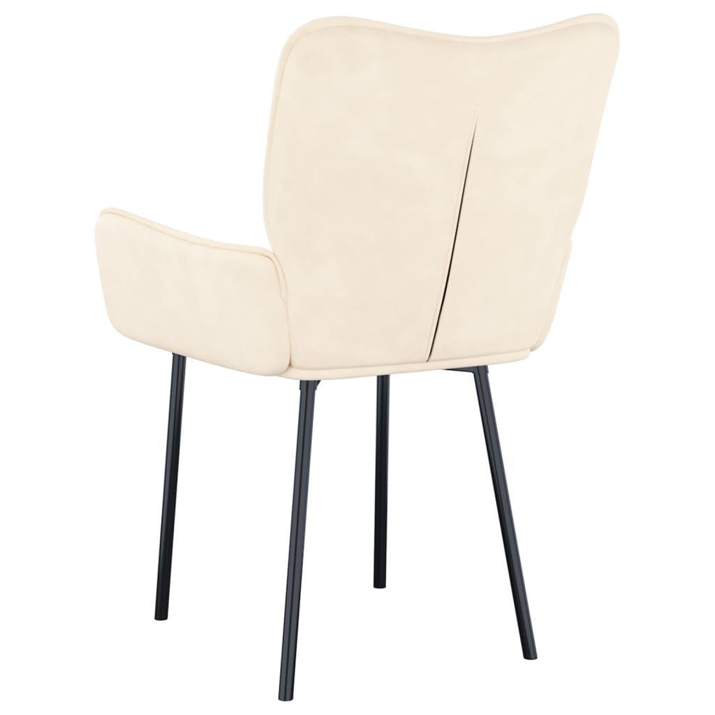 Chaises à manger lot de 2 Crème Velours - XIOS