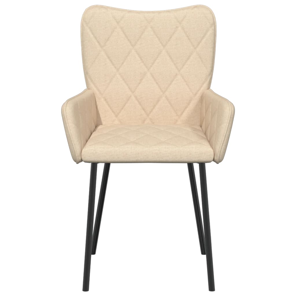 Chaises à manger lot de 2 crème tissu