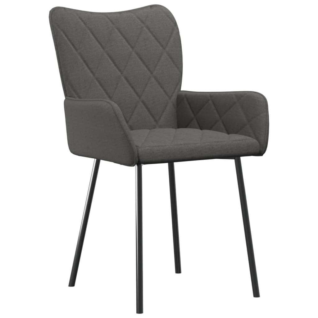 Chaises à manger lot de 2 gris foncé tissu - XIOS