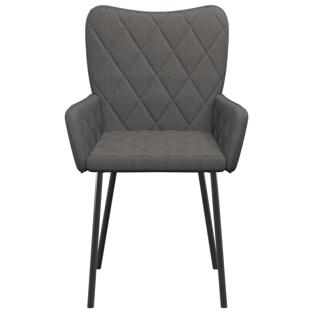 Chaises à manger lot de 2 gris foncé tissu - XIOS