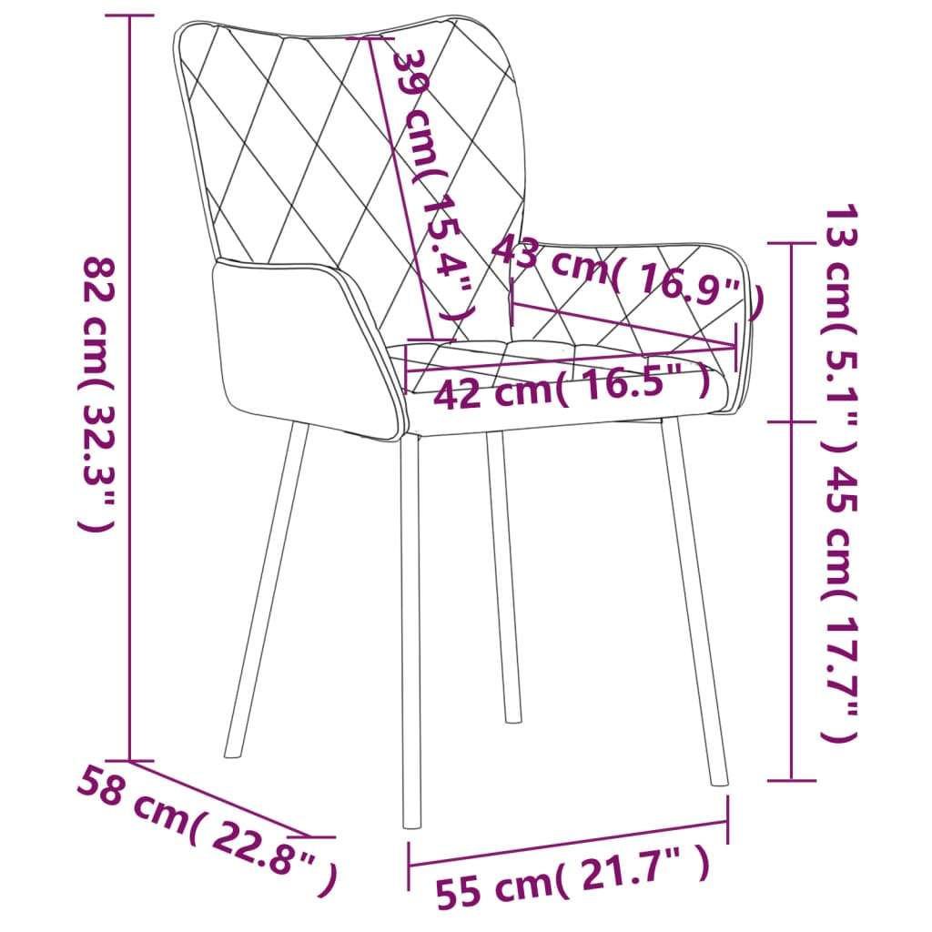 Chaises à manger lot de 2 bleu tissu - XIOS