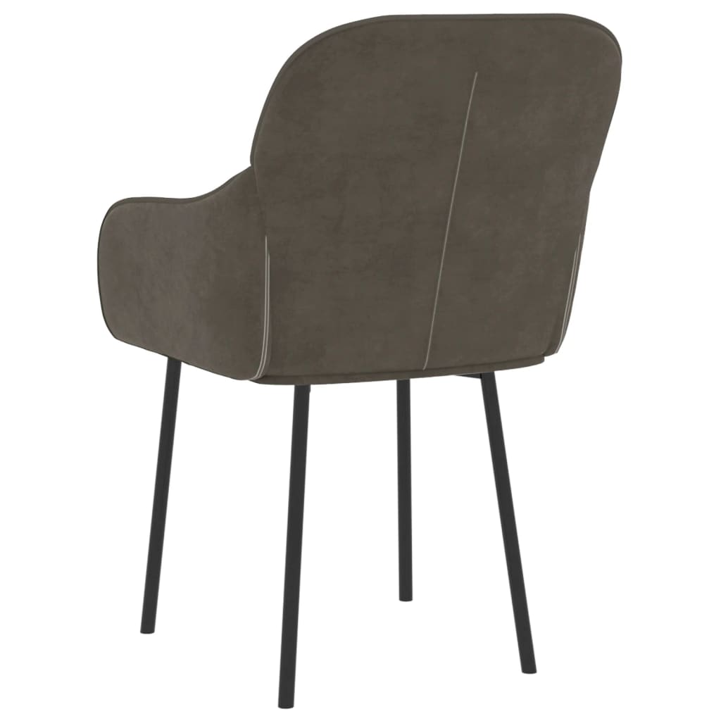 Chaises à manger lot de 2 Gris foncé Velours