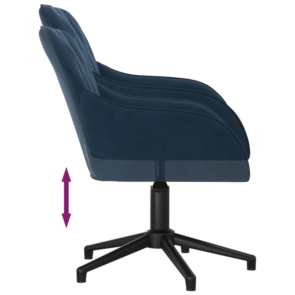 Chaise pivotante de bureau Bleu Velours Chaises de bureau vidaXL