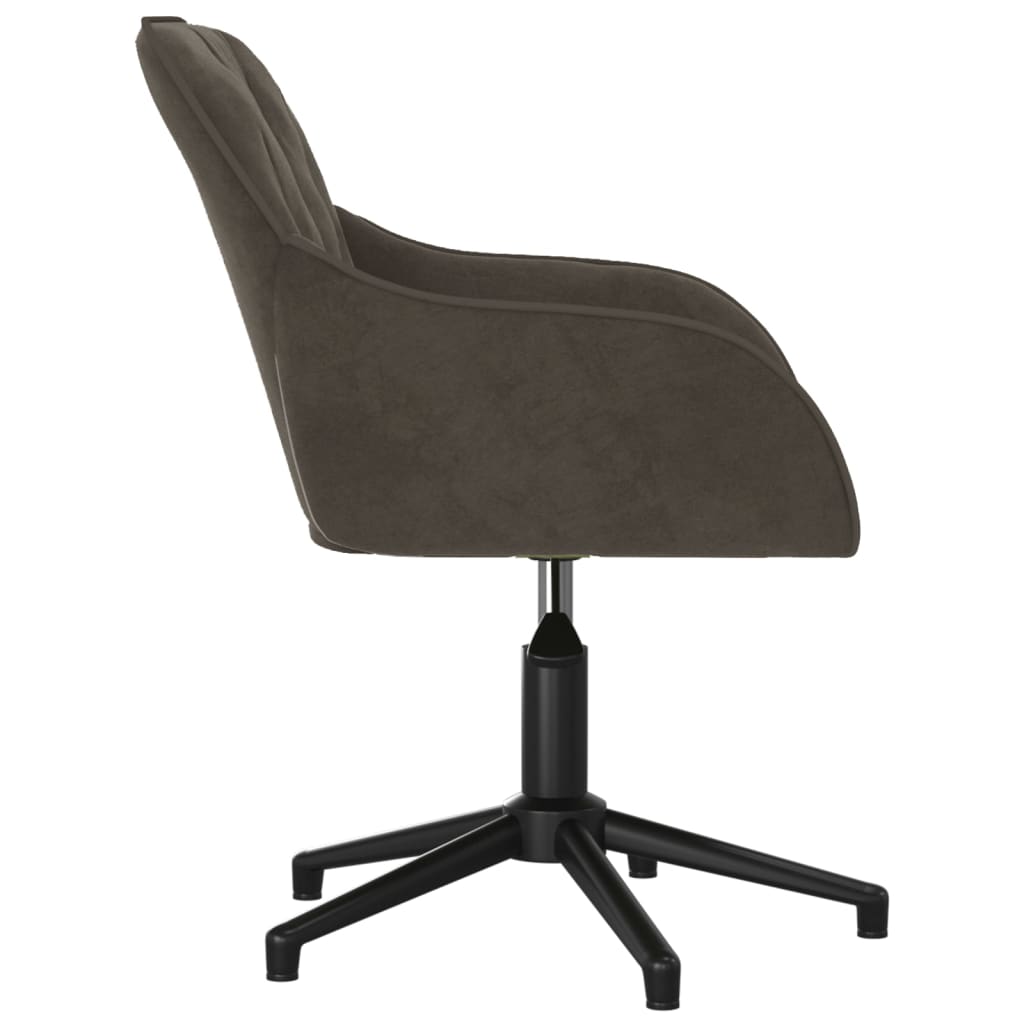 Chaise pivotante de bureau Gris foncé Velours Chaises de bureau vidaXL