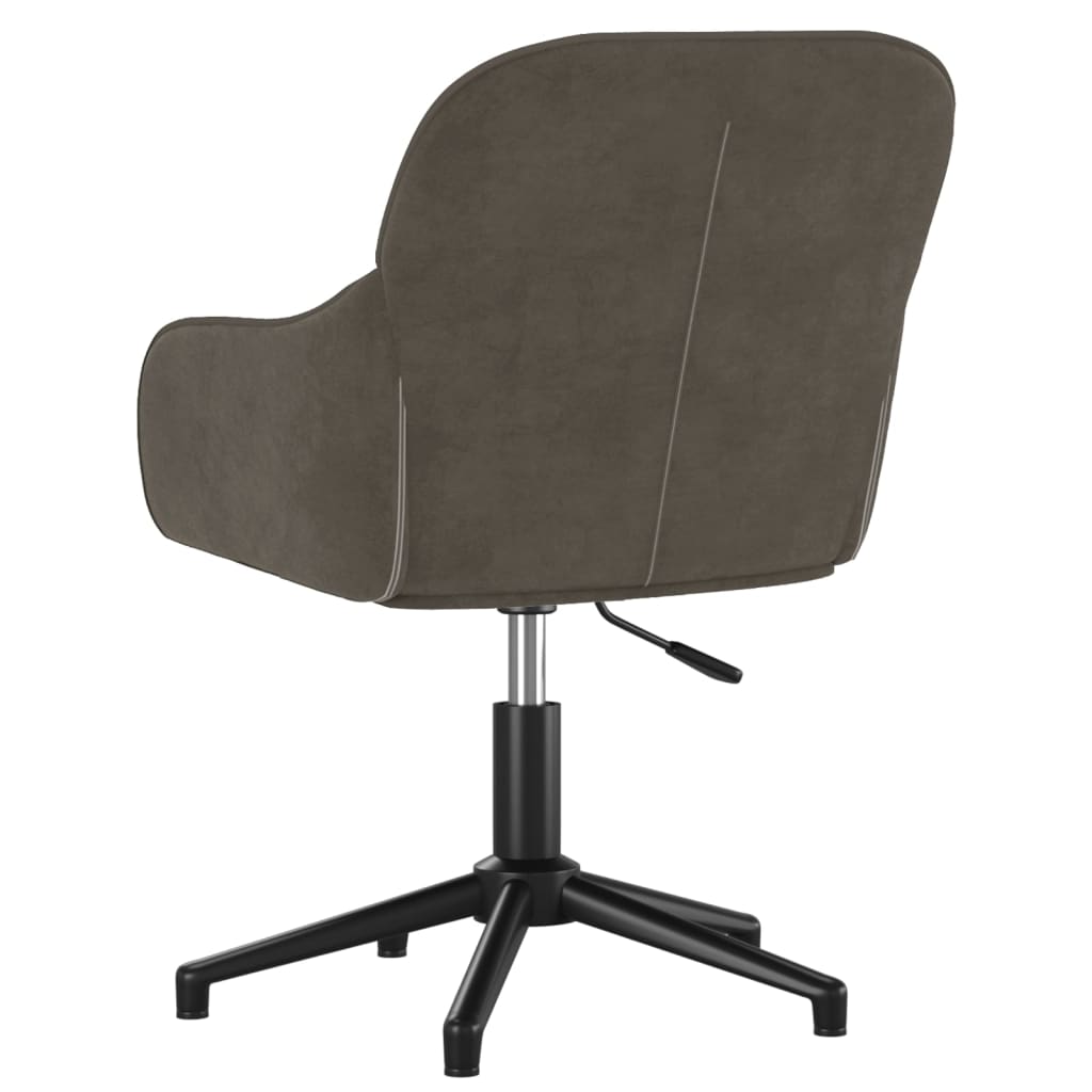 Chaise pivotante de bureau Gris foncé Velours Chaises de bureau vidaXL