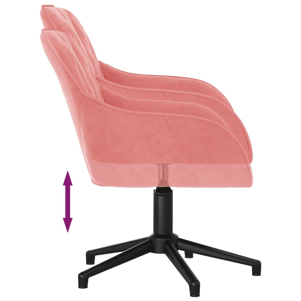 Chaise pivotante de bureau Rose Velours Chaises de bureau vidaXL