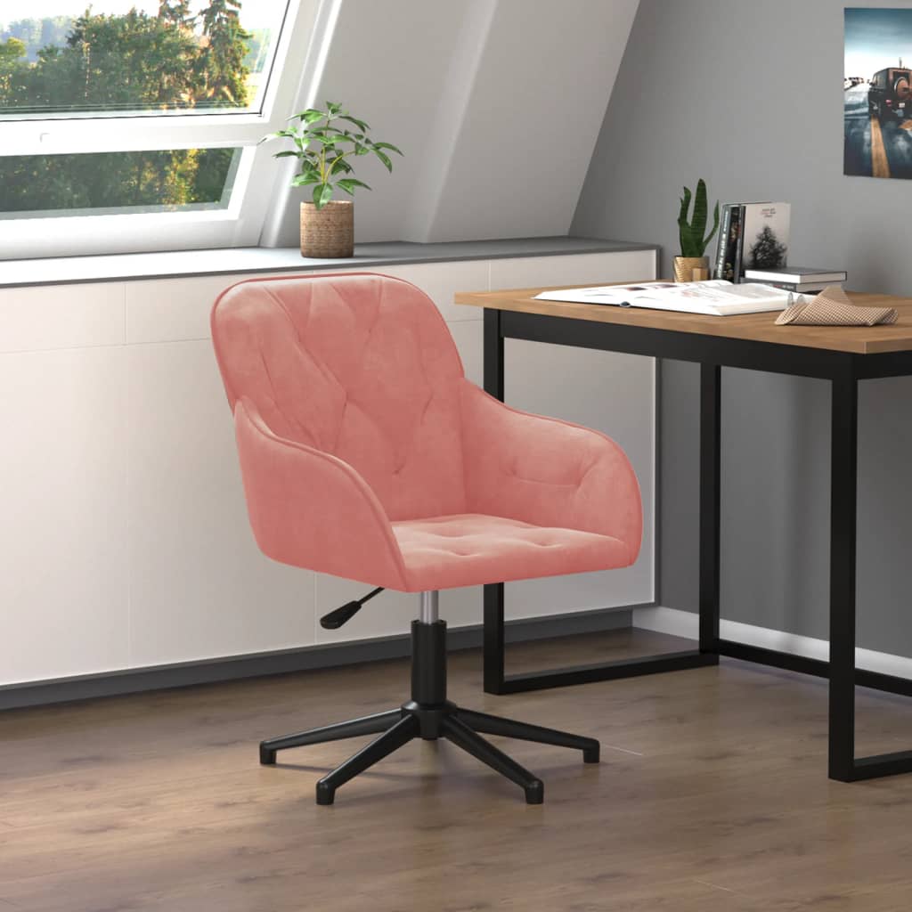 Chaise pivotante de bureau Rose Velours Chaises de bureau vidaXL