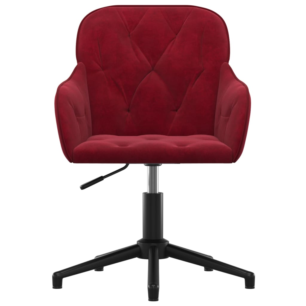 Chaise pivotante de bureau Rouge bordeaux Velours Chaises de bureau vidaXL