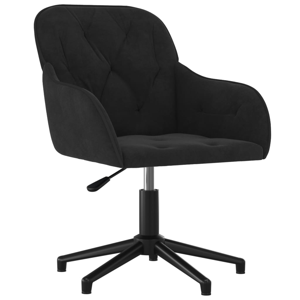 Chaise pivotante de bureau Noir Velours Chaises de bureau vidaXL