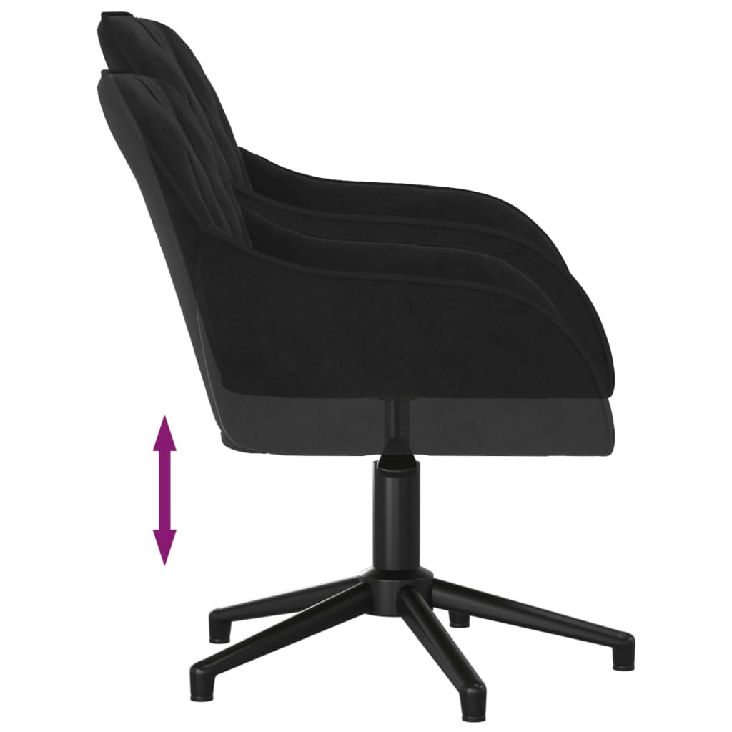 Chaise pivotante de bureau Noir Velours
