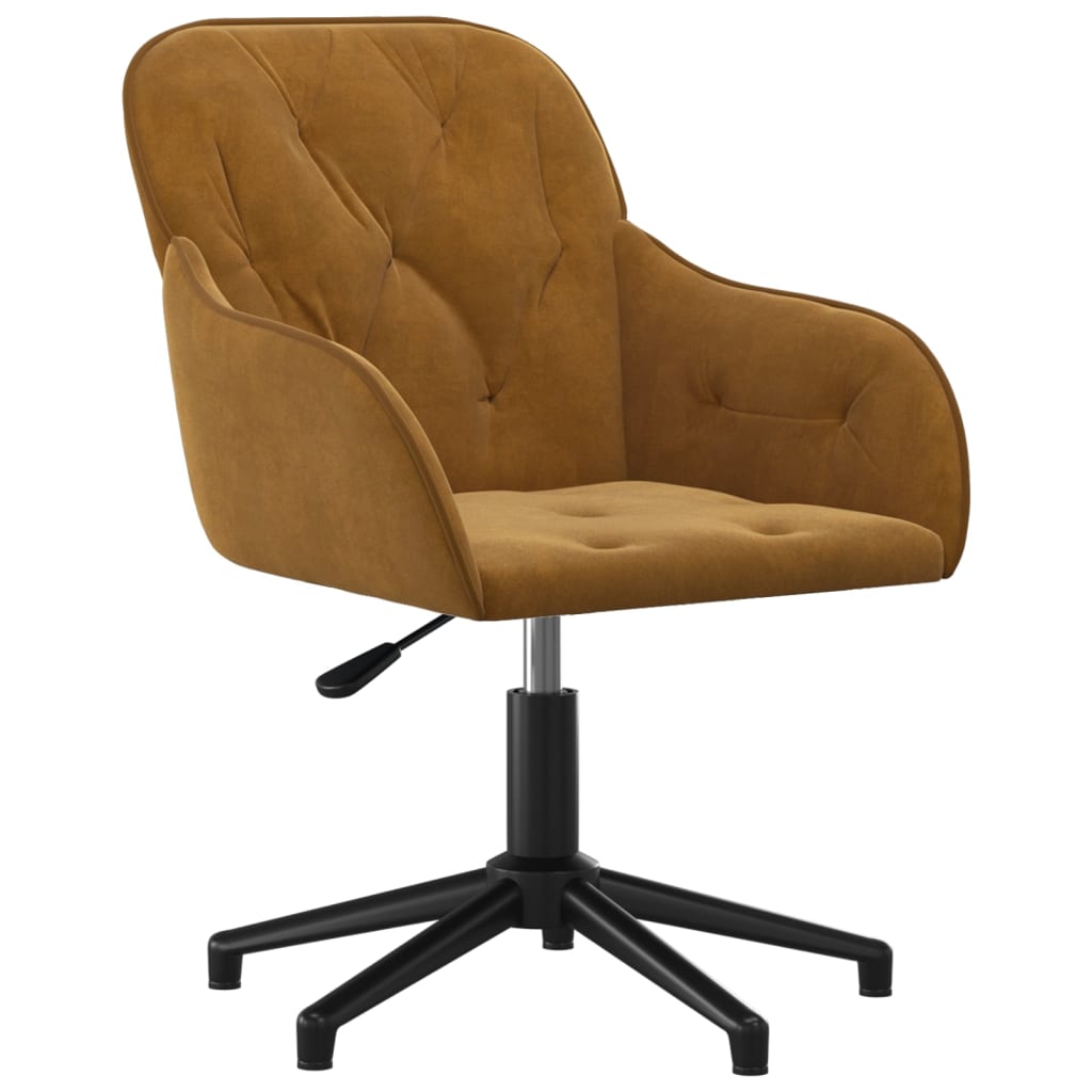 Chaise pivotante de bureau Marron Velours Chaises de bureau vidaXL
