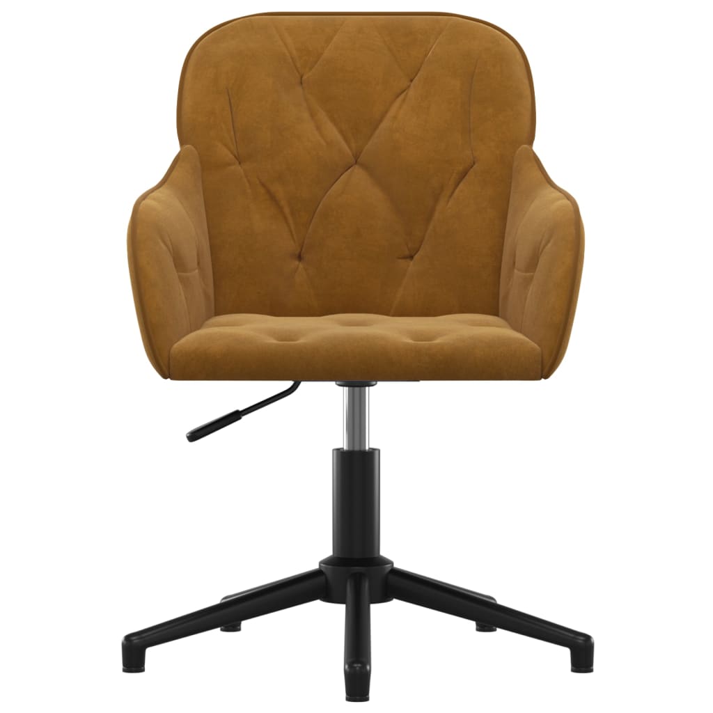 Chaise pivotante de bureau Marron Velours Chaises de bureau vidaXL