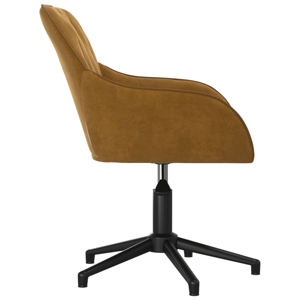 Chaise pivotante de bureau Marron Velours Chaises de bureau vidaXL