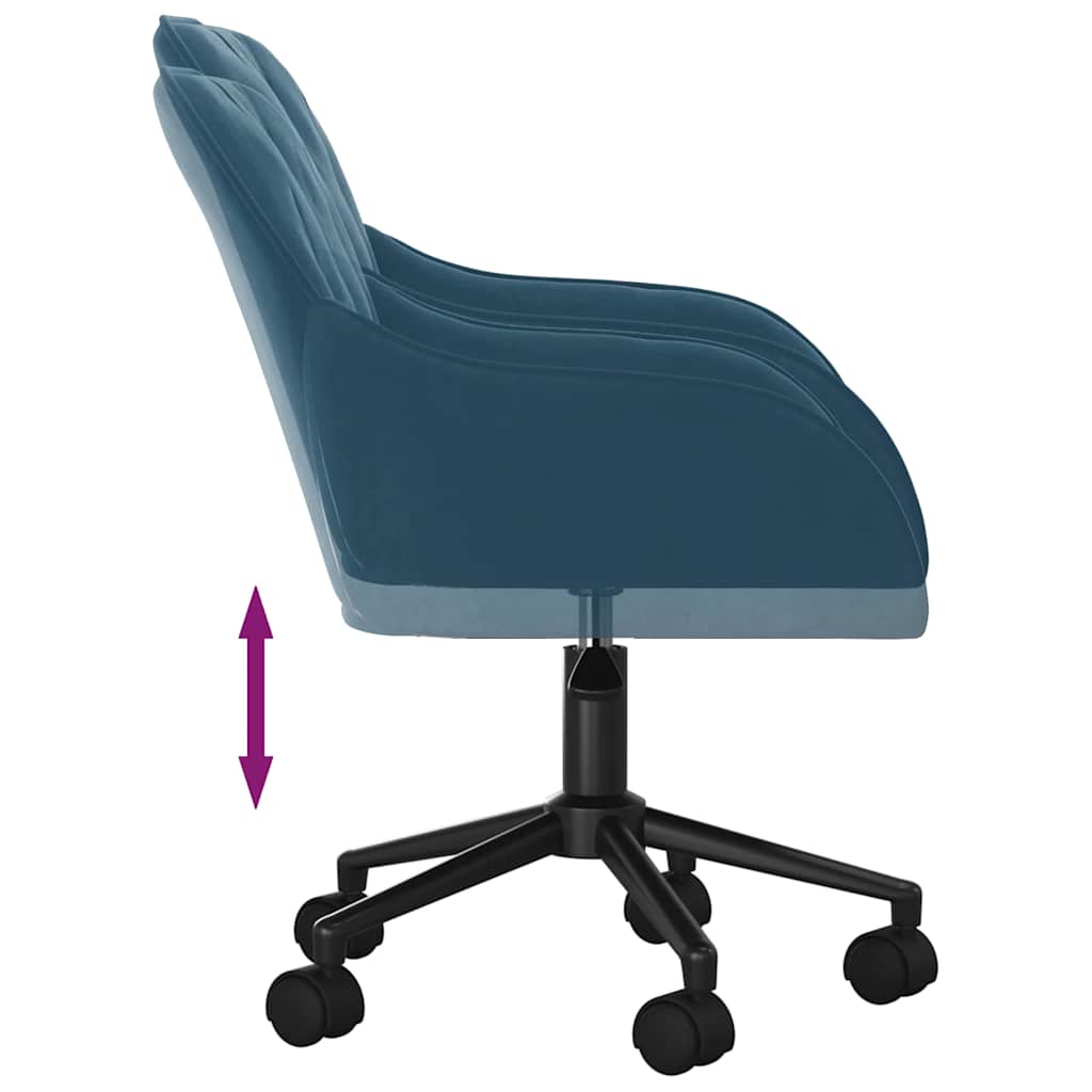 Chaise pivotante de bureau Bleu Velours - XIOS