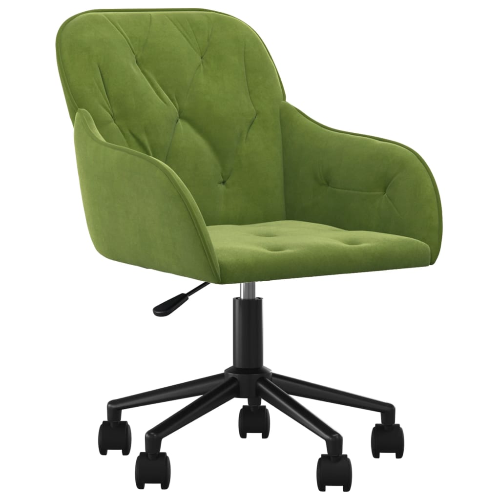 Chaise pivotante de bureau Vert clair Velours Chaises de bureau vidaXL