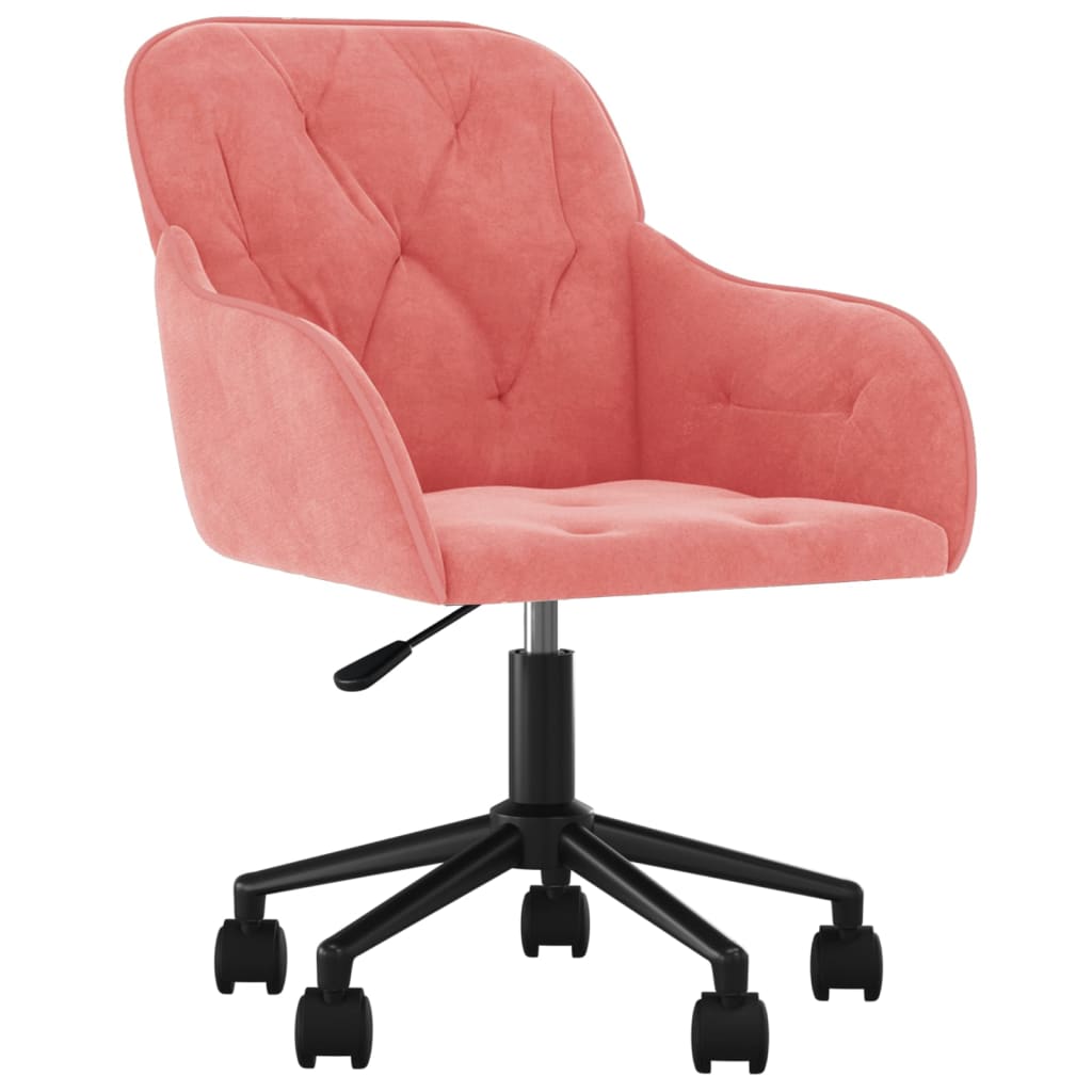Chaise pivotante de bureau Rose Velours Chaises de bureau vidaXL
