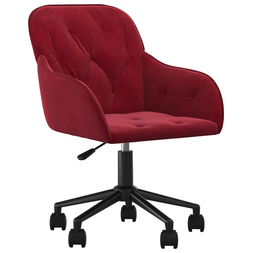 Chaise pivotante de bureau Rouge bordeaux Velours Chaises de bureau vidaXL