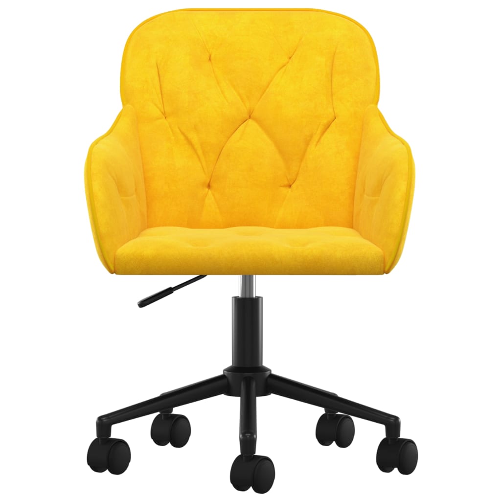 Chaise pivotante de bureau Jaune Velours Chaises de bureau vidaXL