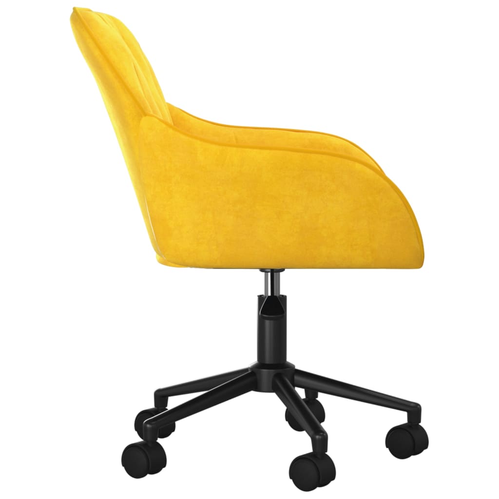 Chaise pivotante de bureau Jaune Velours Chaises de bureau vidaXL