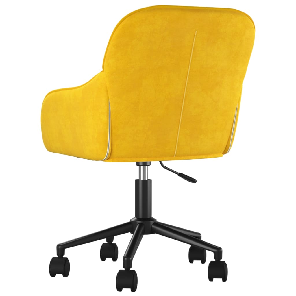 Chaise pivotante de bureau Jaune Velours Chaises de bureau vidaXL
