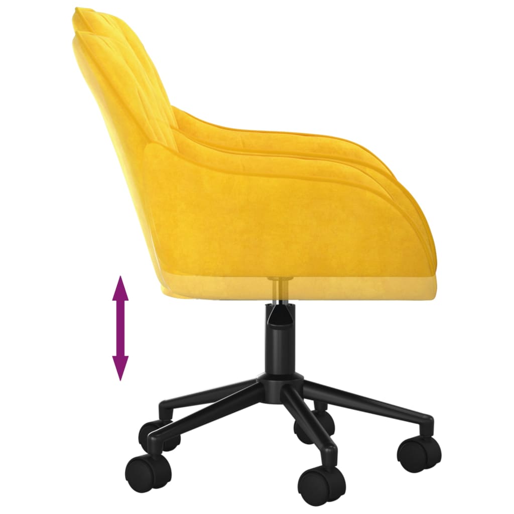 Chaise pivotante de bureau Jaune Velours Chaises de bureau vidaXL