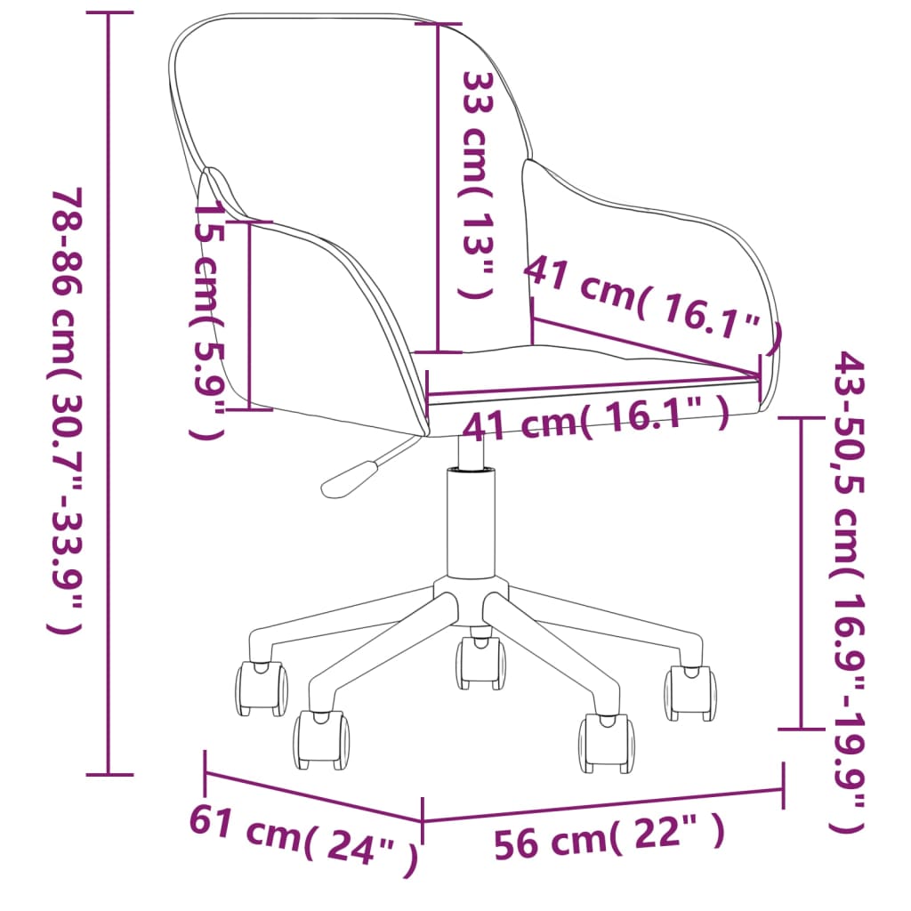 Chaise pivotante de bureau Jaune Velours Chaises de bureau vidaXL