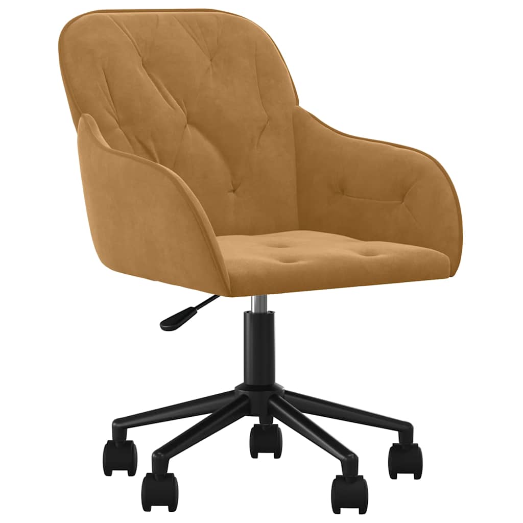 Chaise pivotante de bureau Marron Velours - XIOS