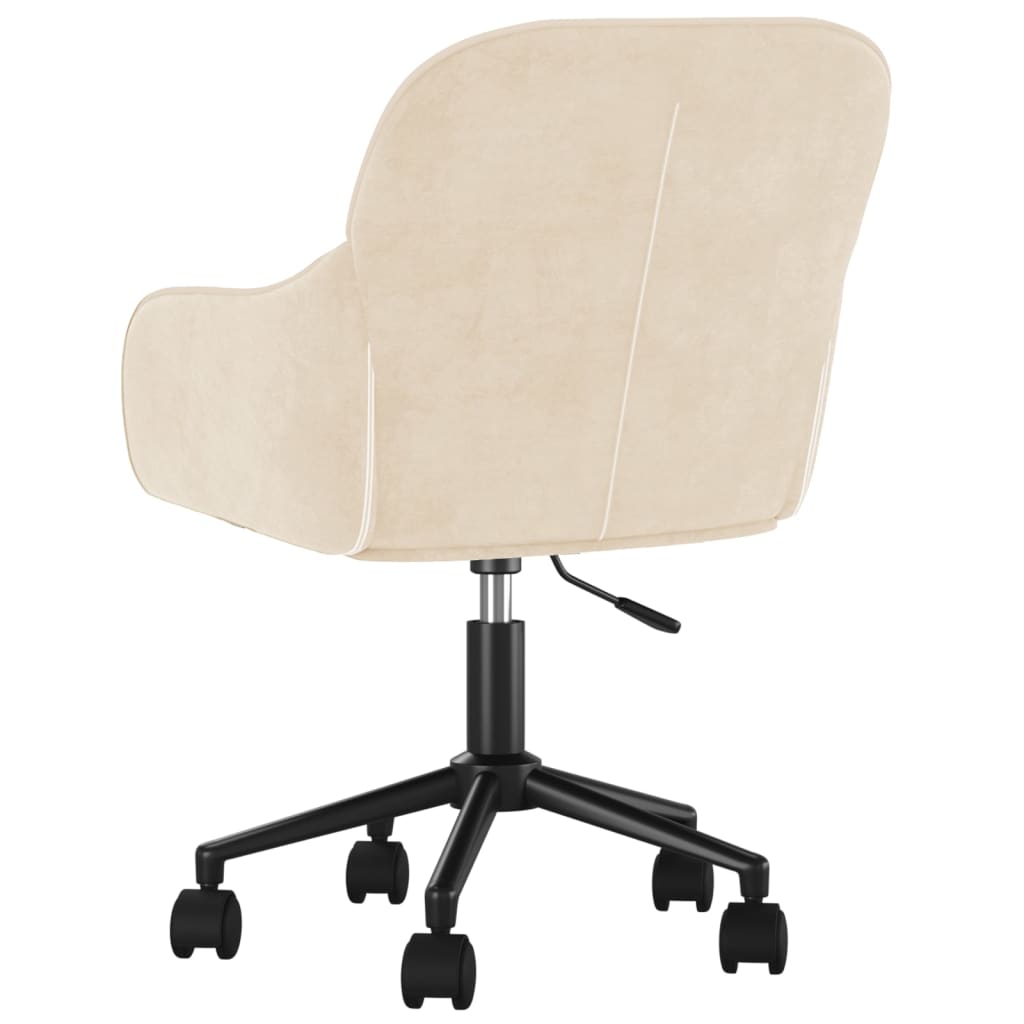 Chaise pivotante de bureau Crème Velours Chaises de bureau vidaXL