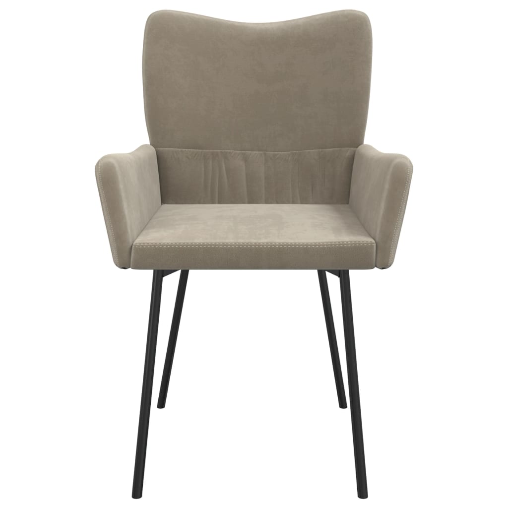 Chaises à manger lot de 2 Gris clair Velours - XIOS