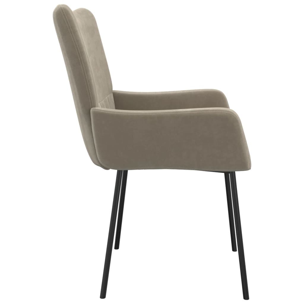Chaises à manger lot de 2 Gris clair Velours - XIOS