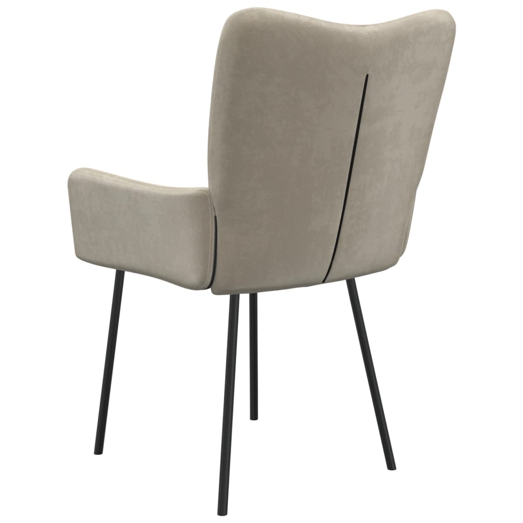 Chaises à manger lot de 2 Gris clair Velours - XIOS