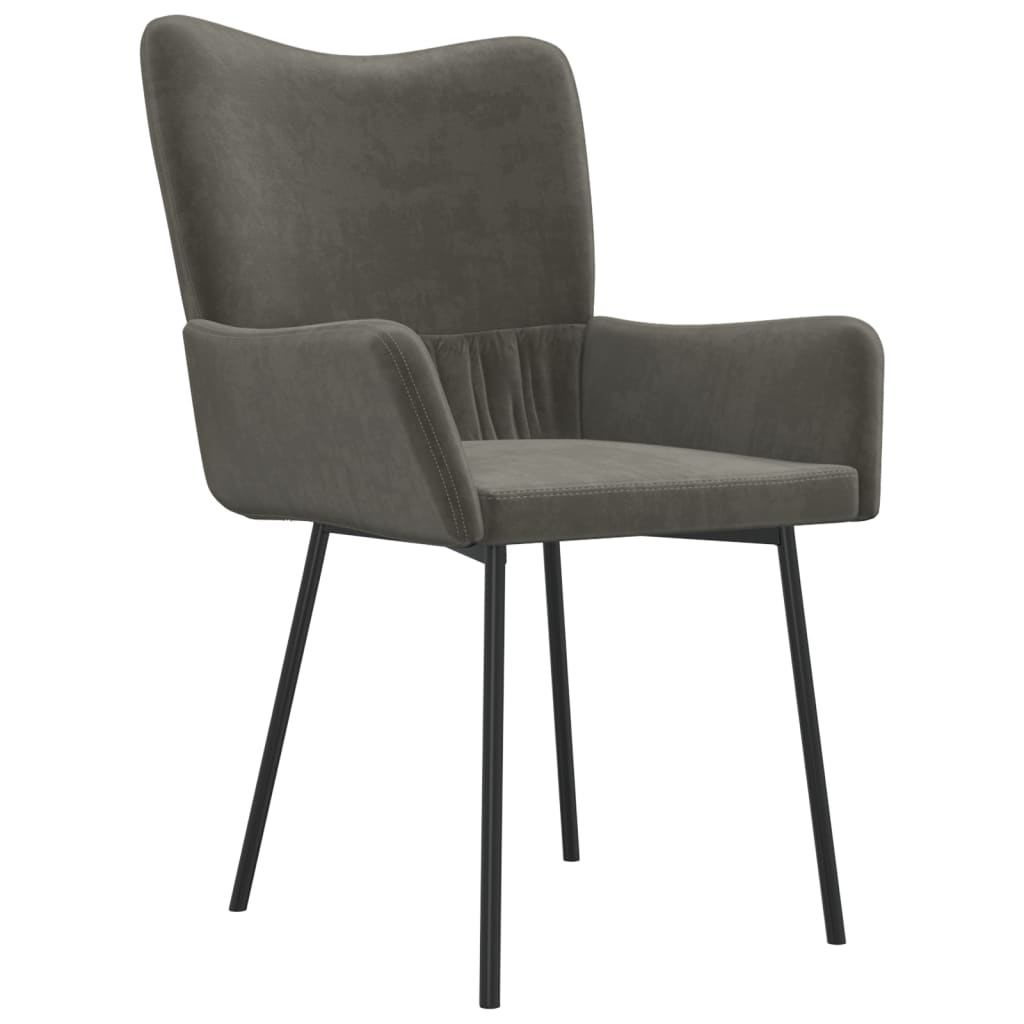 Chaises à manger lot de 2 Gris foncé Velours - XIOS